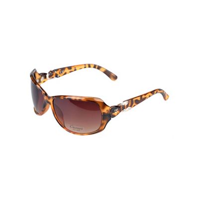 Brown large sunglasses with gem
